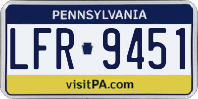 PA license plate LFR9451