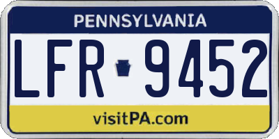 PA license plate LFR9452