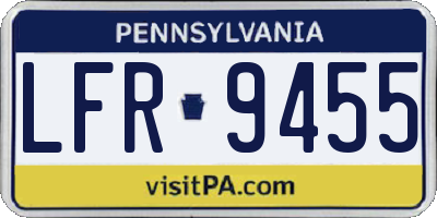 PA license plate LFR9455