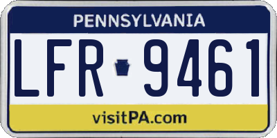 PA license plate LFR9461