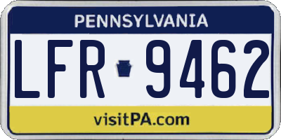 PA license plate LFR9462