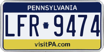 PA license plate LFR9474