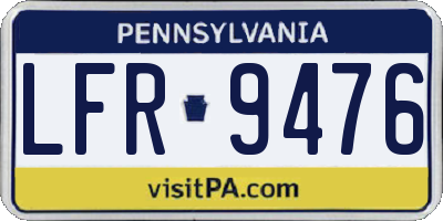 PA license plate LFR9476