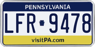 PA license plate LFR9478