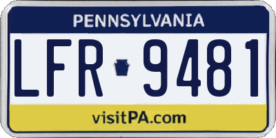 PA license plate LFR9481