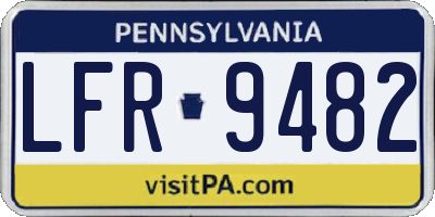 PA license plate LFR9482