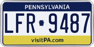 PA license plate LFR9487