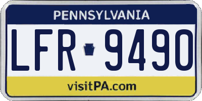 PA license plate LFR9490
