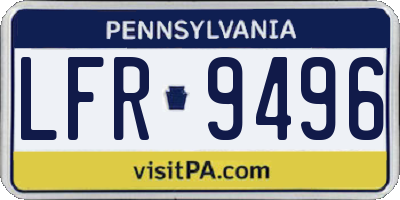PA license plate LFR9496