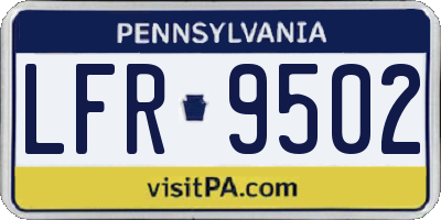 PA license plate LFR9502