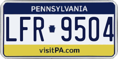 PA license plate LFR9504