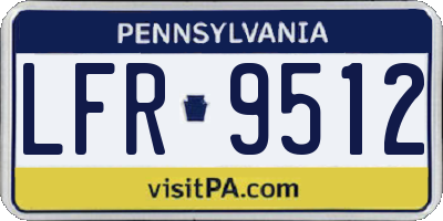 PA license plate LFR9512