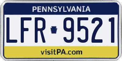 PA license plate LFR9521