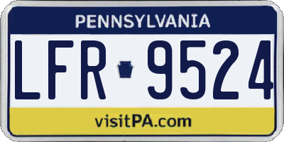 PA license plate LFR9524