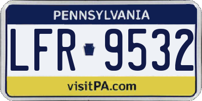 PA license plate LFR9532