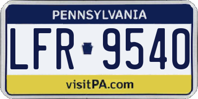 PA license plate LFR9540