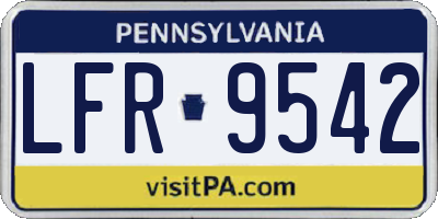 PA license plate LFR9542