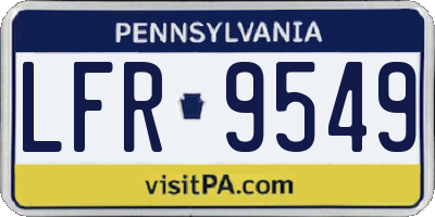 PA license plate LFR9549
