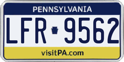 PA license plate LFR9562
