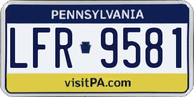 PA license plate LFR9581