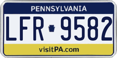 PA license plate LFR9582
