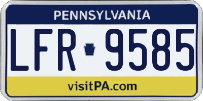 PA license plate LFR9585