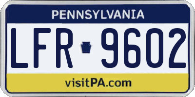 PA license plate LFR9602