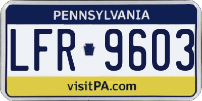 PA license plate LFR9603