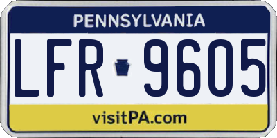PA license plate LFR9605