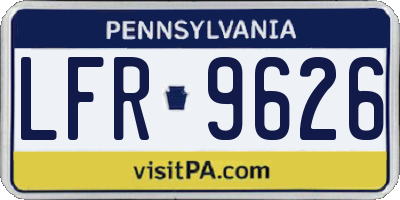PA license plate LFR9626