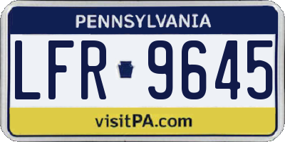 PA license plate LFR9645