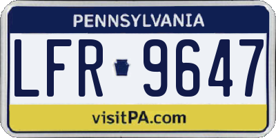 PA license plate LFR9647