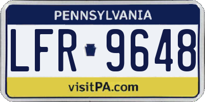 PA license plate LFR9648