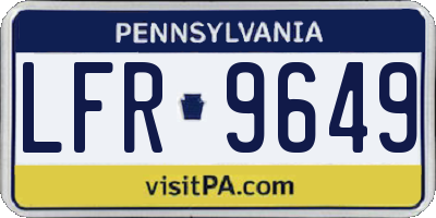 PA license plate LFR9649