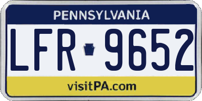 PA license plate LFR9652