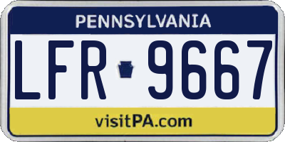 PA license plate LFR9667