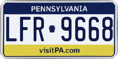 PA license plate LFR9668