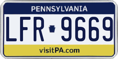 PA license plate LFR9669