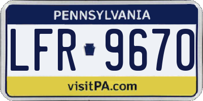 PA license plate LFR9670