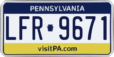 PA license plate LFR9671