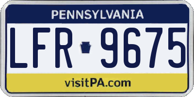 PA license plate LFR9675