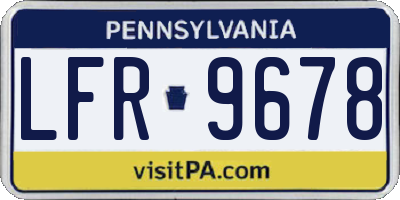 PA license plate LFR9678