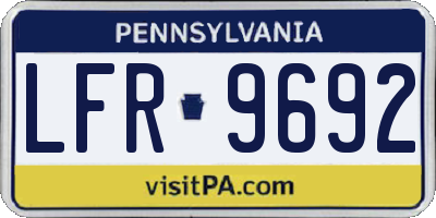 PA license plate LFR9692