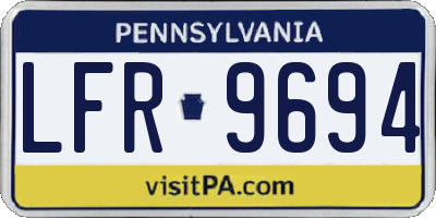 PA license plate LFR9694
