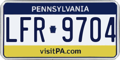 PA license plate LFR9704