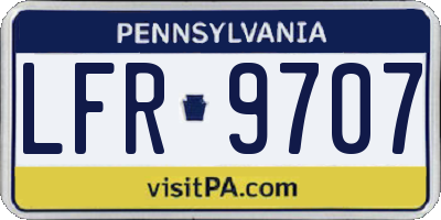PA license plate LFR9707