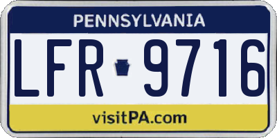 PA license plate LFR9716