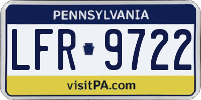PA license plate LFR9722