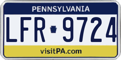 PA license plate LFR9724