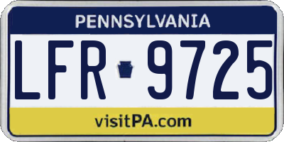 PA license plate LFR9725